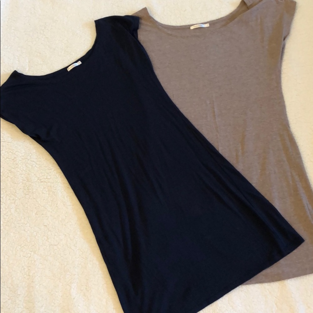 2 Basic T-shirt Dress, slimming, size US6/8